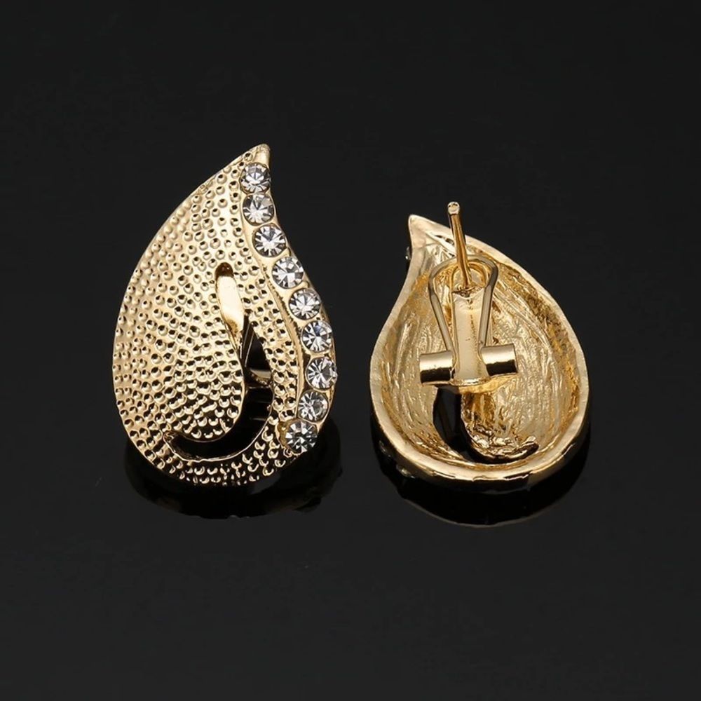 24K Gold Plated Jewelry Set White Stone Jewelry Set - Picture 5 of 5